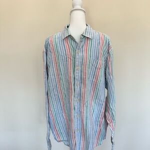 Tommy Bahama Pastel Striped Linen Button Down Shirt